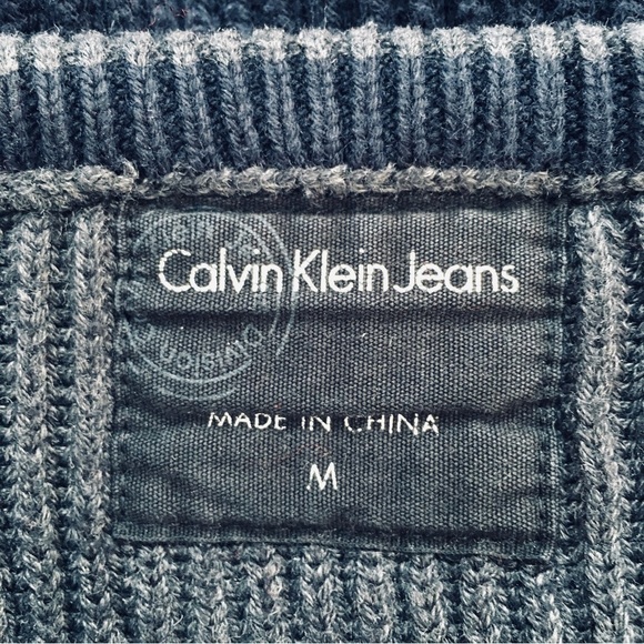 Calvin Klein Men's Blue Crewneck Knit Pullover Sweater - Picture 7 of 13